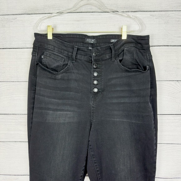 Judy Blue High Rise Skinny Black Denim Jeans Stretch Plus Sz 18W Feminine Casual - Picture 3 of 9